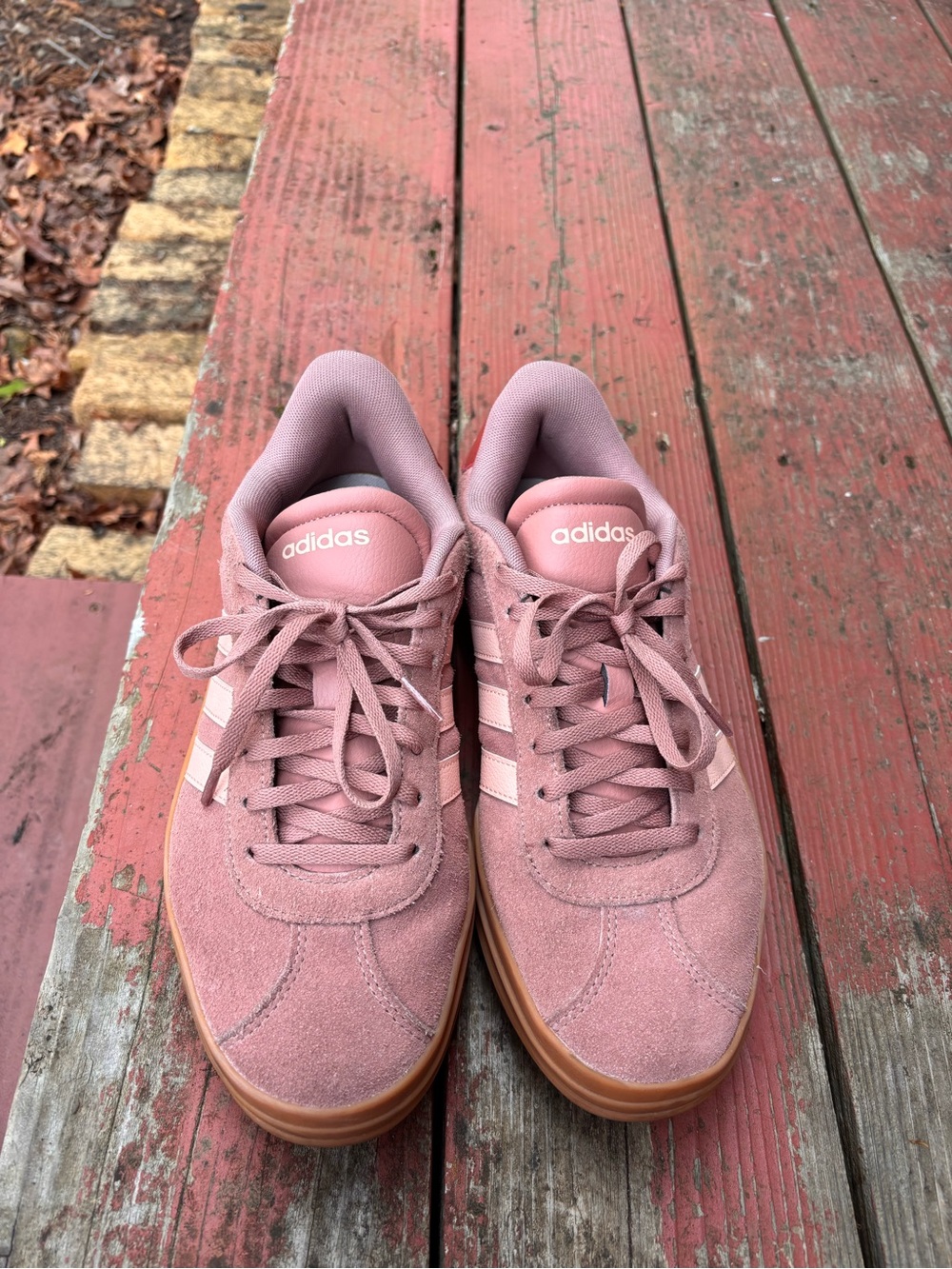 adidas Women’s Dusty Pink Suede Platform Sneakers - Picture 2 of 5